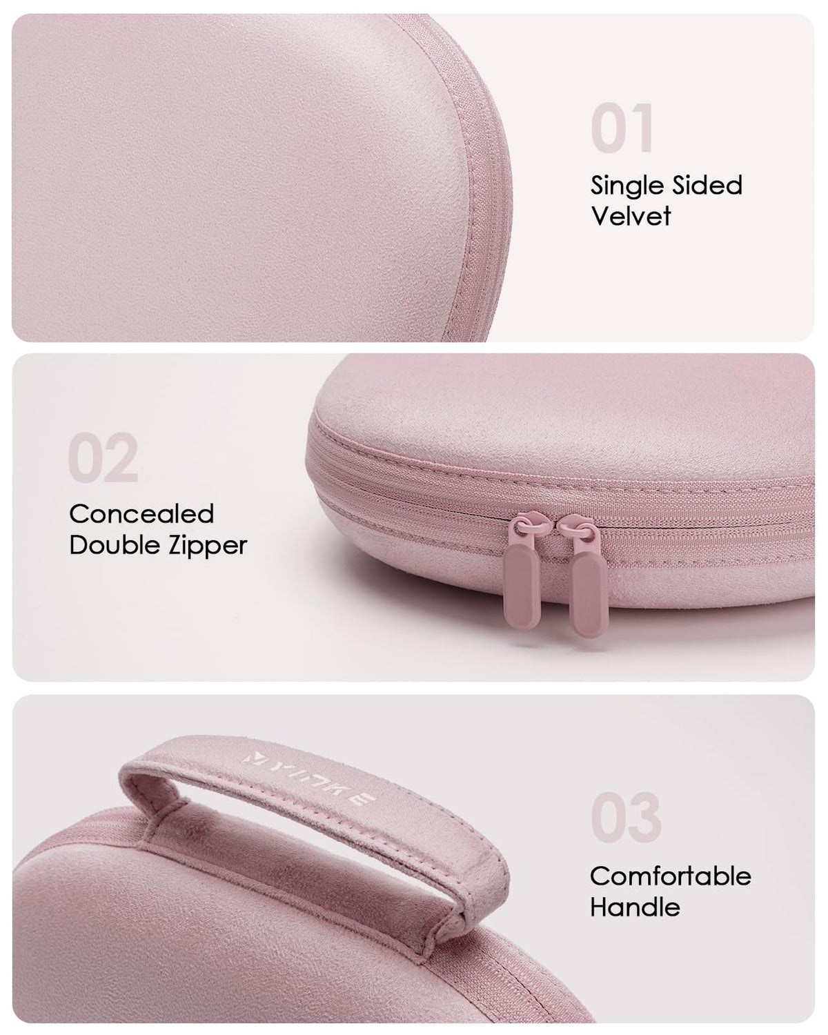 SQERO Smart Case 2.0 Rose Pink double zipper supports portable travel