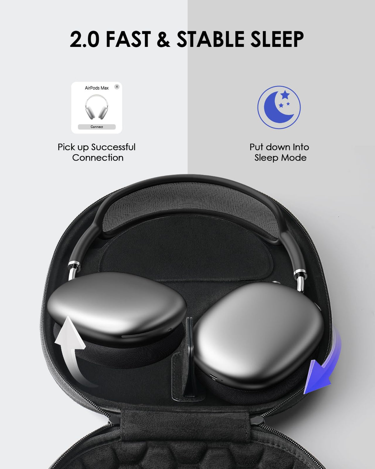 SQERO Smart Case 2.0 sleep-mode for AirPods Max preserves battery during standby