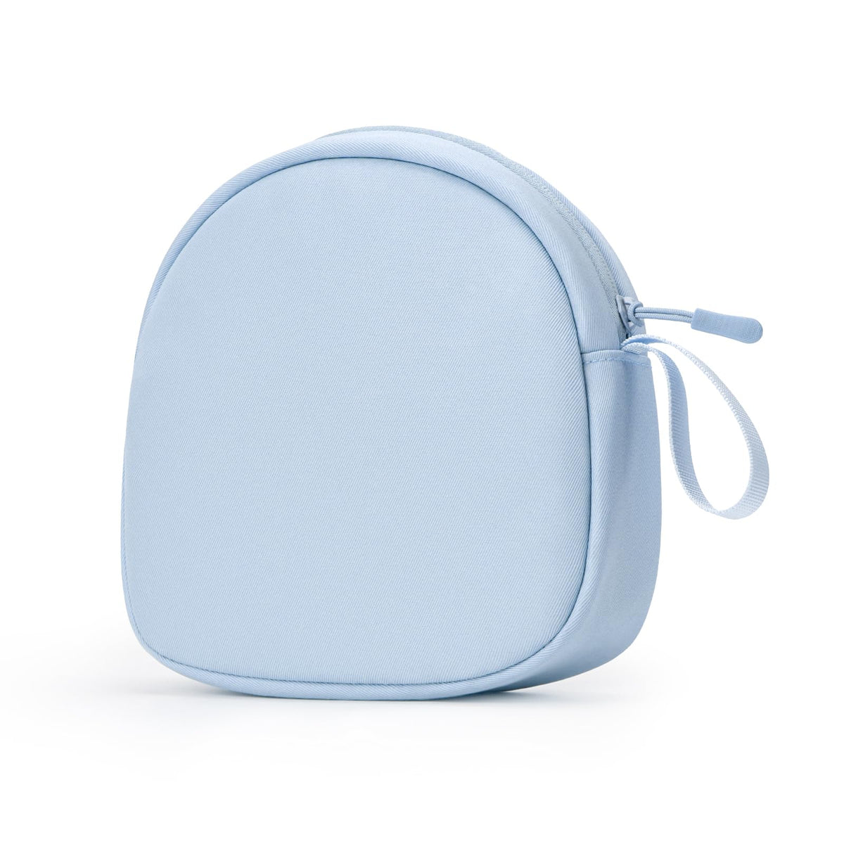 SQERO soft headphone case blue front view, slim travel-ready.