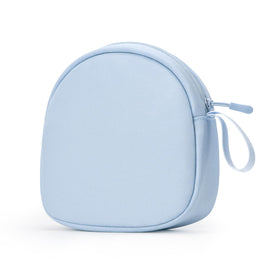 SQERO soft headphone case blue front view, slim travel-ready.