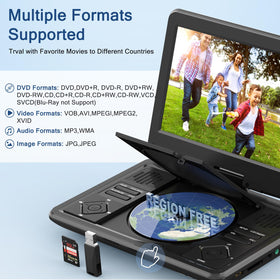 SQQBZZ mounted in car backseat demonstrating steady playback and passenger entertainment