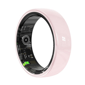 Sqrutri pink smart ring close-up for everyday wear with feather-light comfort.