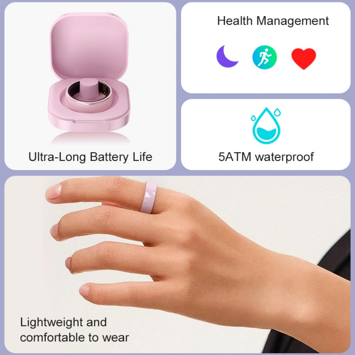 Sqrutri smart ring gesture control enabling hands-free phone use.