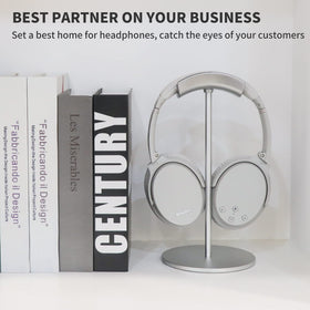 Srhythm stand uses anti-slip silicone to securely hold headphones.