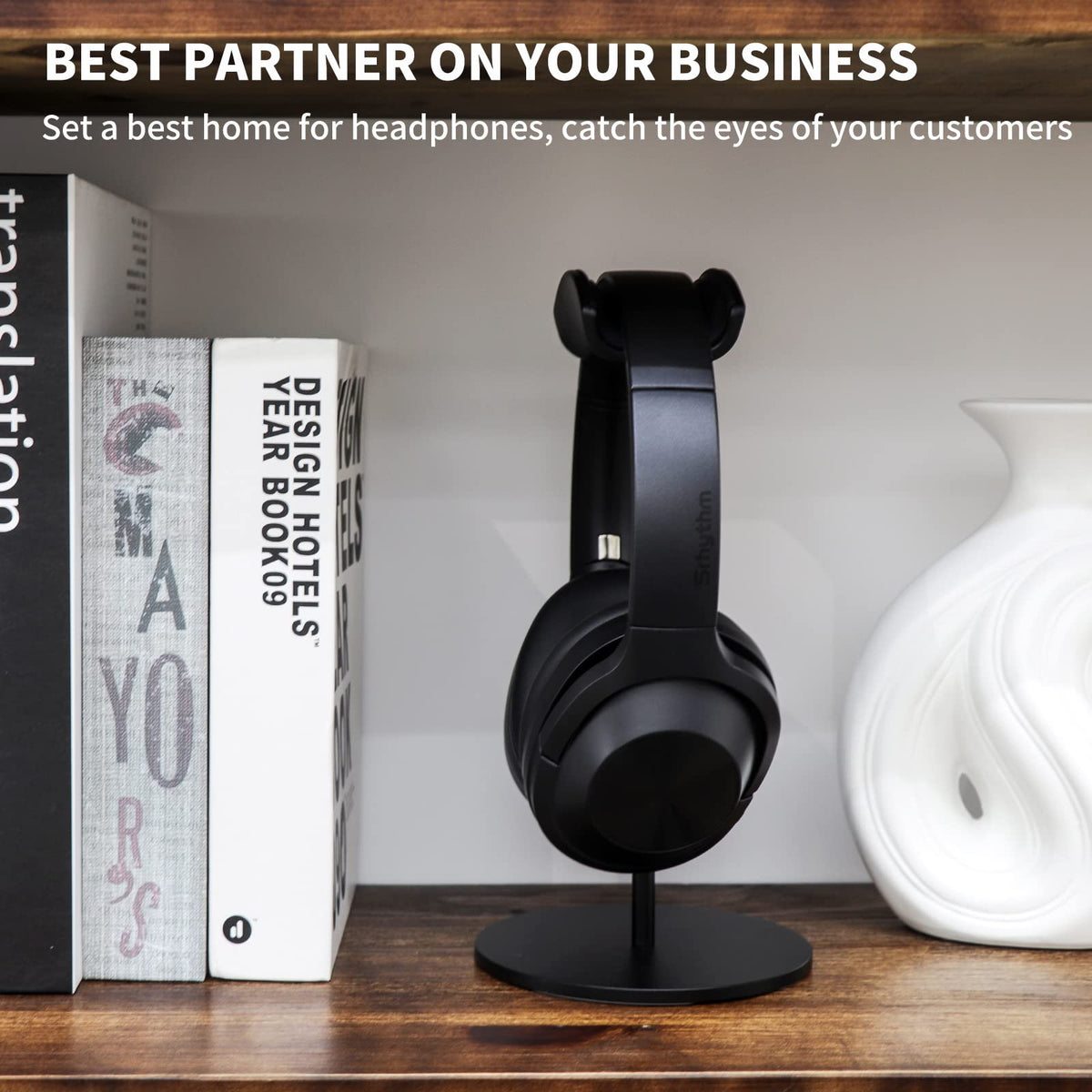 Srhythm stand uses anti-slip silicone to fit small to medium headsets securely