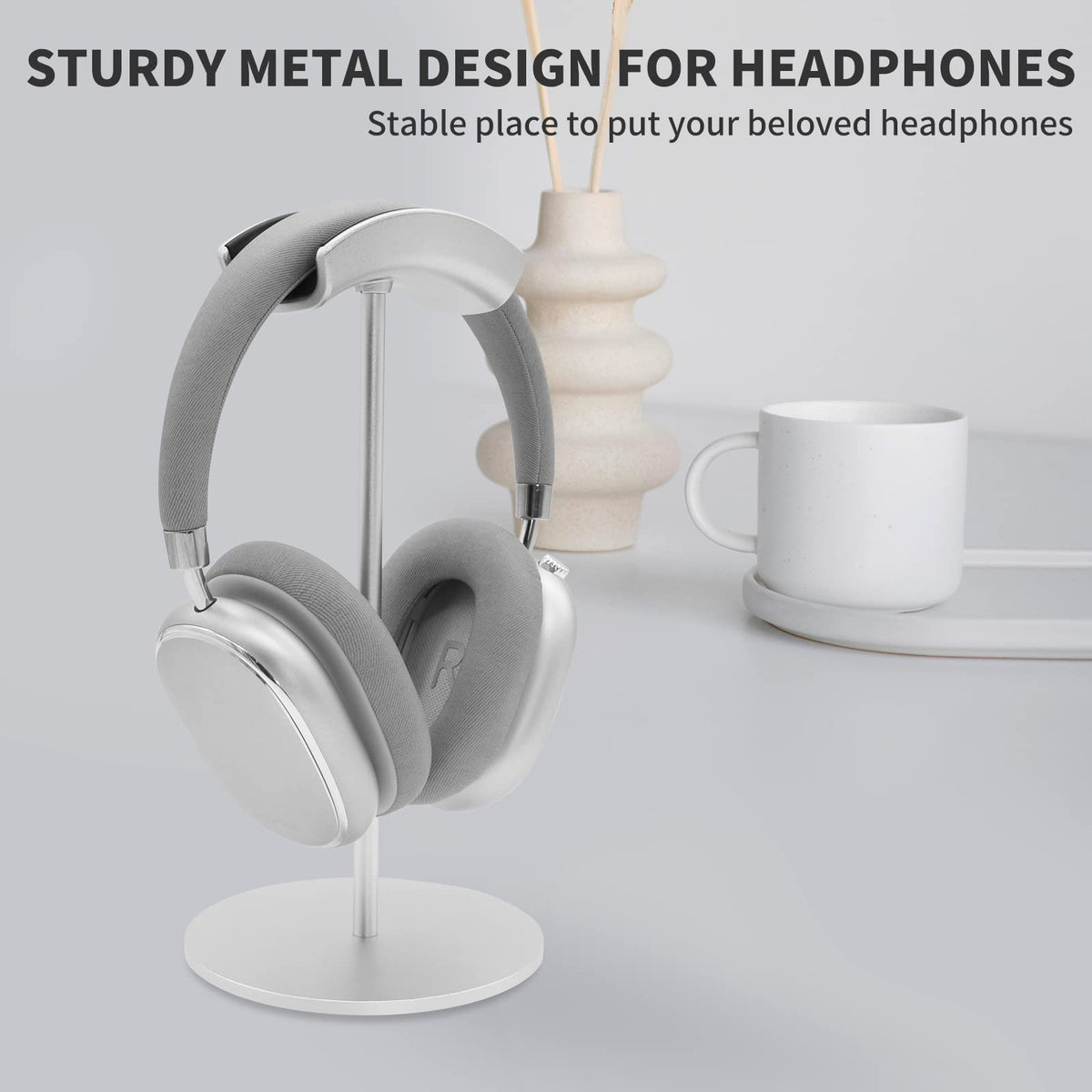 Srhythm display-ready stand showcases colorful headphones beautifully.