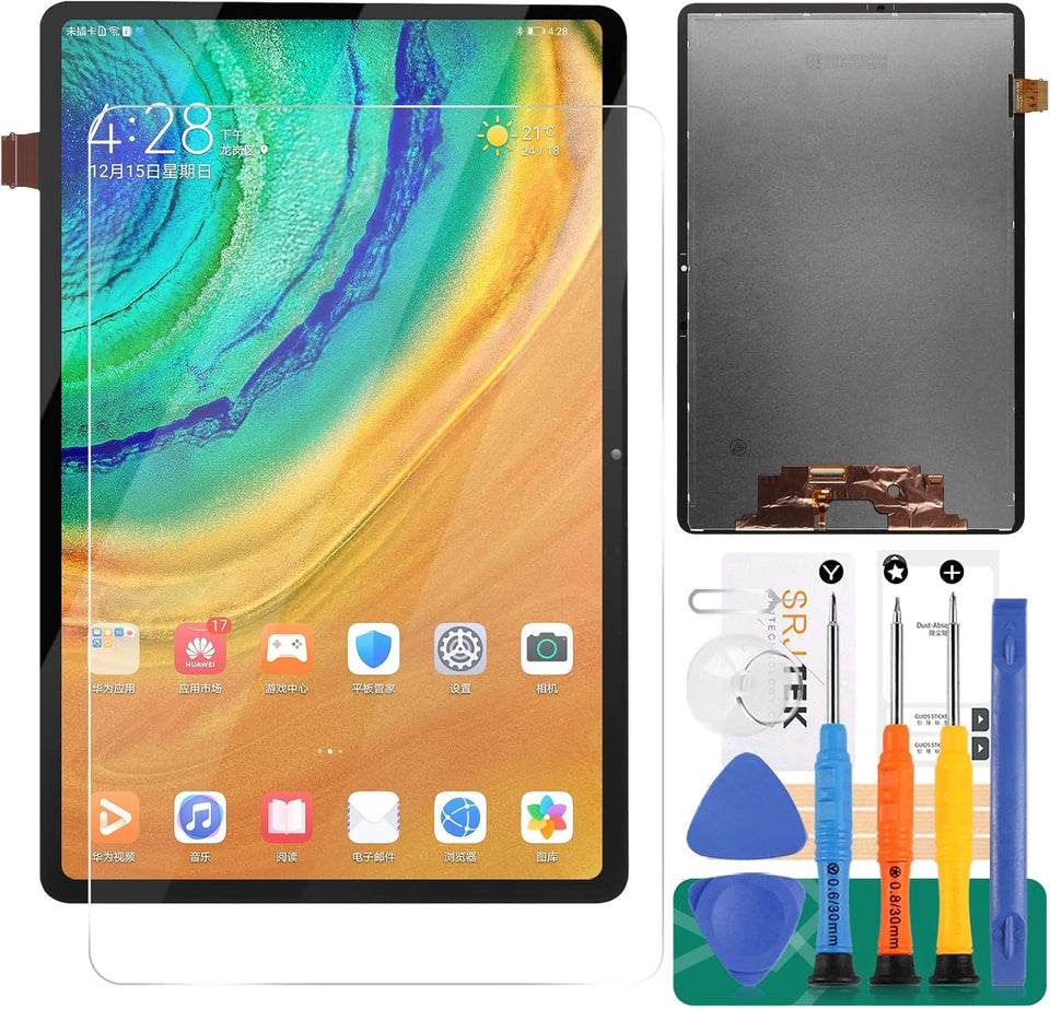 SRJTEK front assembly for Galaxy Tab S7 showing clean screen for easy replacement