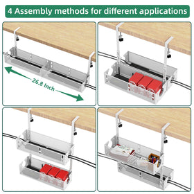 SRJZMLY space-saving cable tray keeps data and power cables organized.