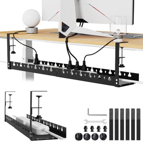 SRJZMLY under-desk cable tray extended 31 inches keeps cords organized and accessible.