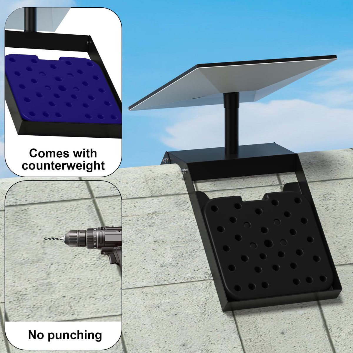 SSCEHCNY Starlink Gen 3 ridge mount anti-slip base protects shingles during gusts