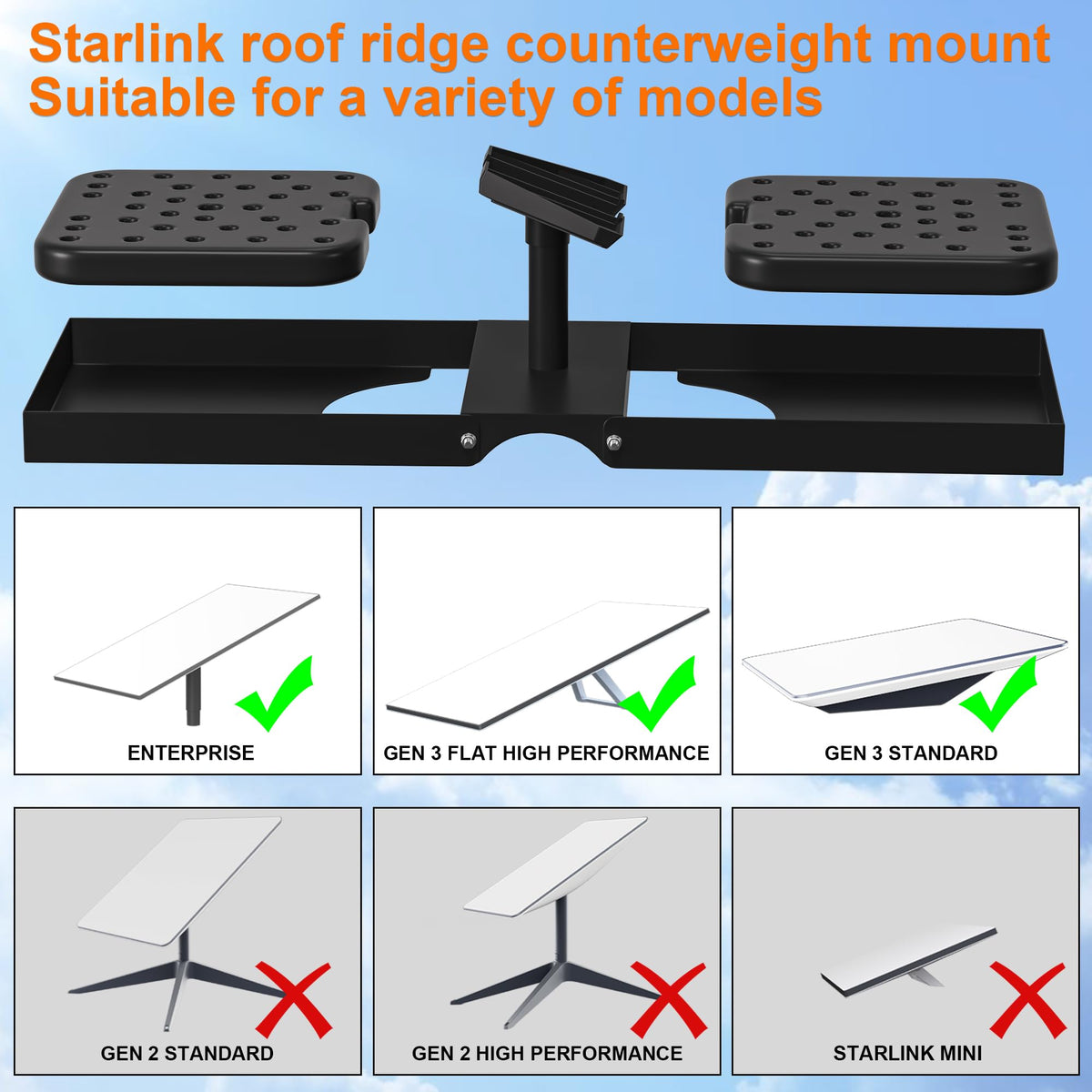 SSCEHCNY Starlink Gen 3 ridge mount rust-proof steel for outdoor durability