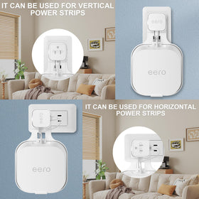 SSCEHCNY white wall bracket holds eero7 securely in small spaces.