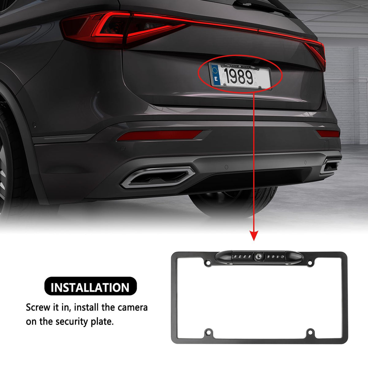 SSNNUU 8 LED lighting enhances night visibility during backup