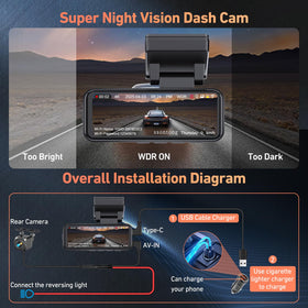 Ssontong car camera with G-sensor and night vision for clearer footage.