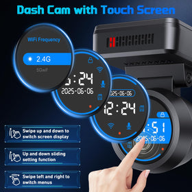 Ssontong dash cam 1.2-inch touchscreen for quick settings and review