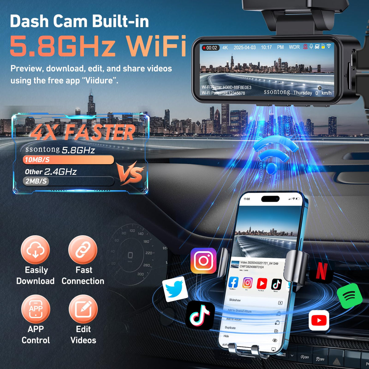 Ssontong ADAS GPS dashcam for safer journeys and smarter driving decisions.