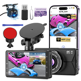 ssontong dashcam front 4k captures clear road signs and license plates for evidence