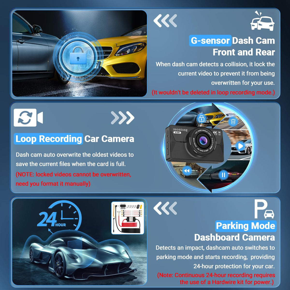 ssontong dashcam parking time-lapse records long parking sessions efficiently