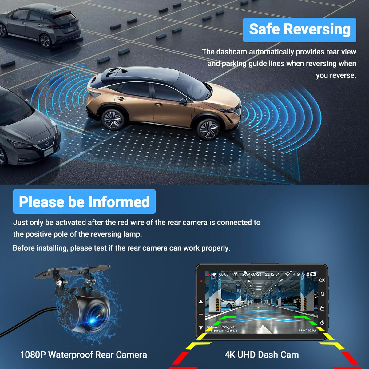 ssontong dashcam wifi app control enables quick video preview and sharing