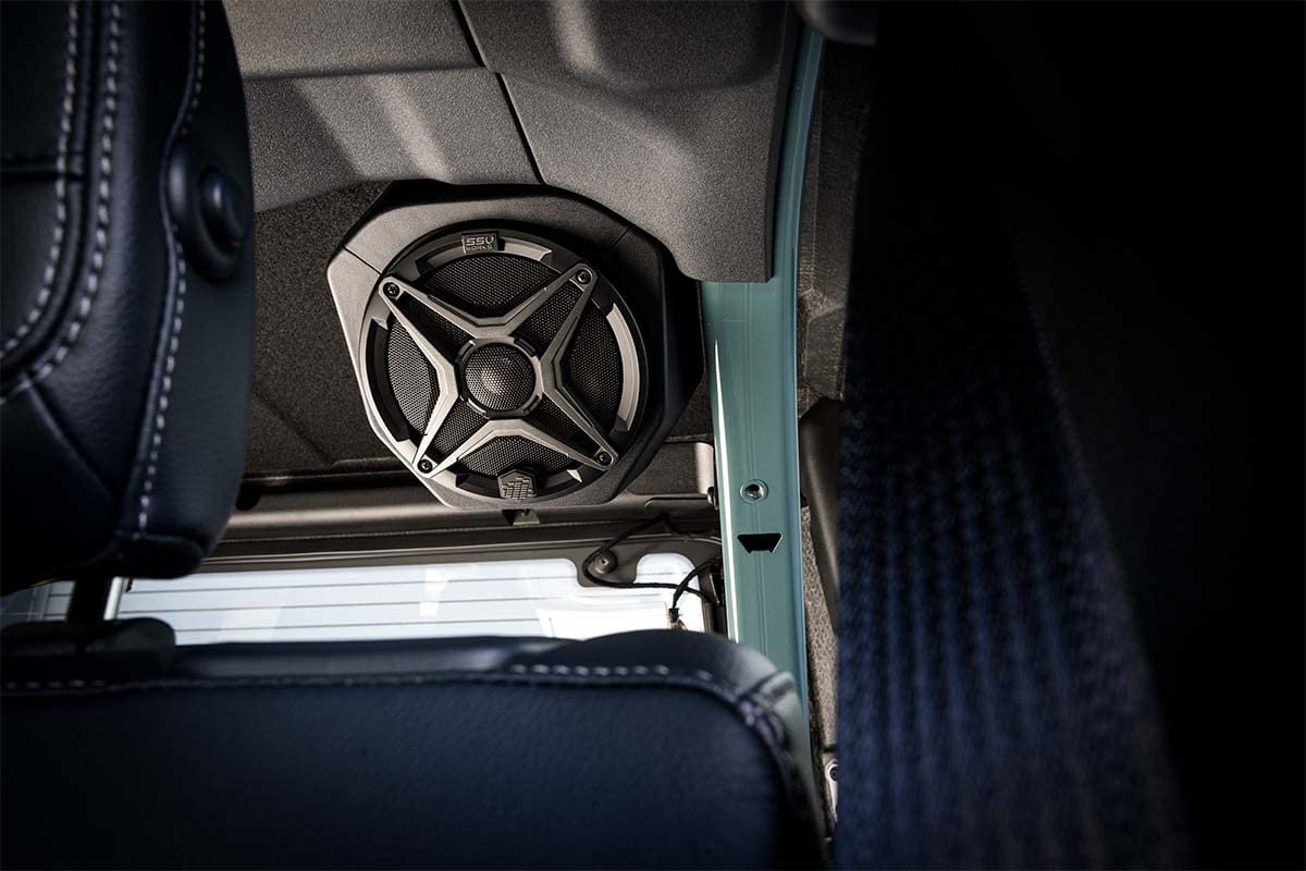 SSV A6 120W speakers installed in Bronco pod deliver clear highs.