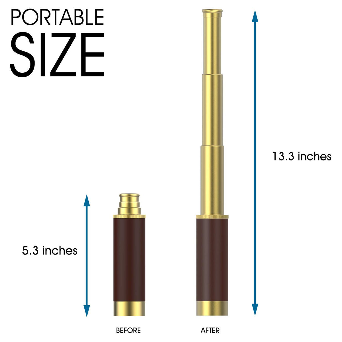 SSZS Pirate Monocular brass body close-up showing craftsmanship