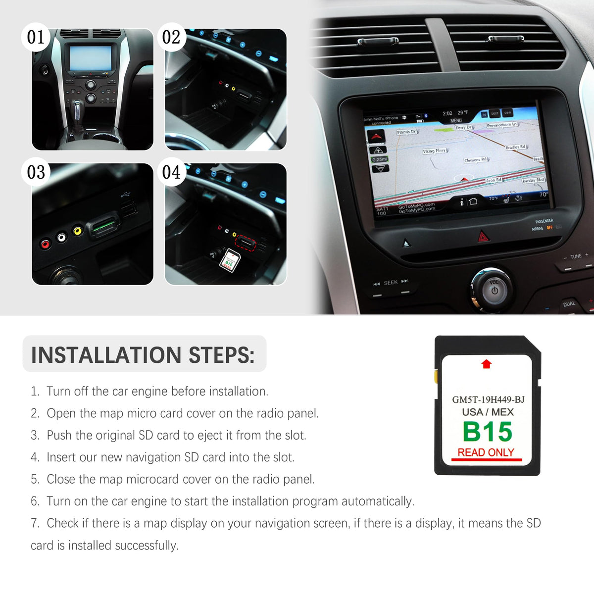 Stacool B15 SD card compatible with Ford ensures broader vehicle coverage across models