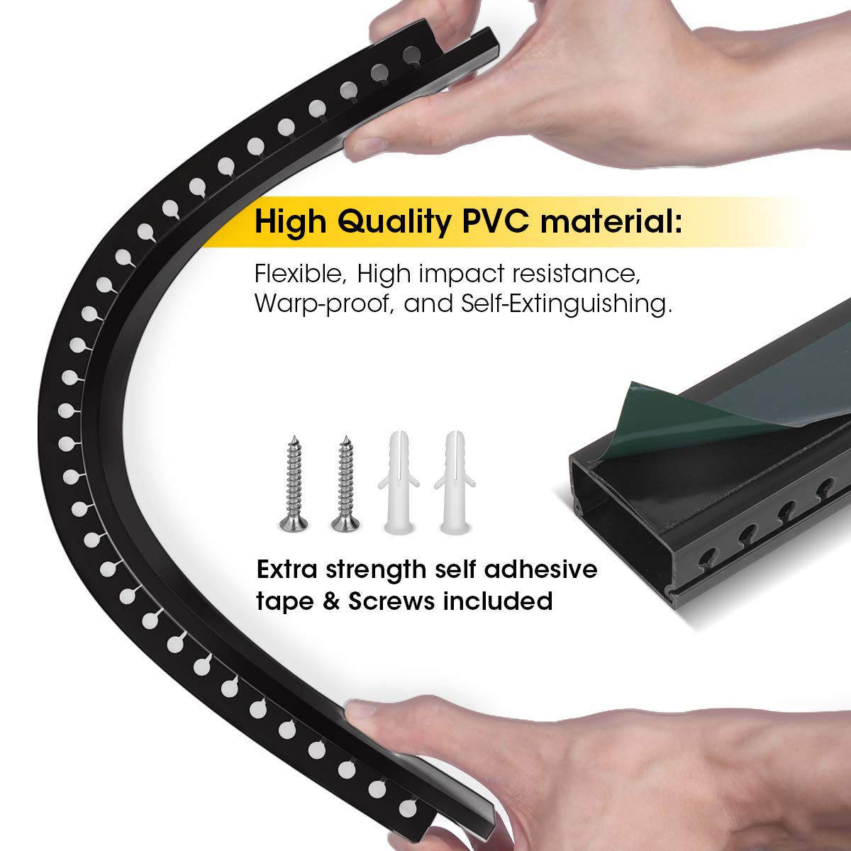 Stageek pre-cut nine sections simplify installation and flexible routing around furniture.