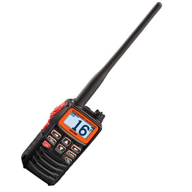 Standard Horizon HX40 marine radio front view with clear VHF capability