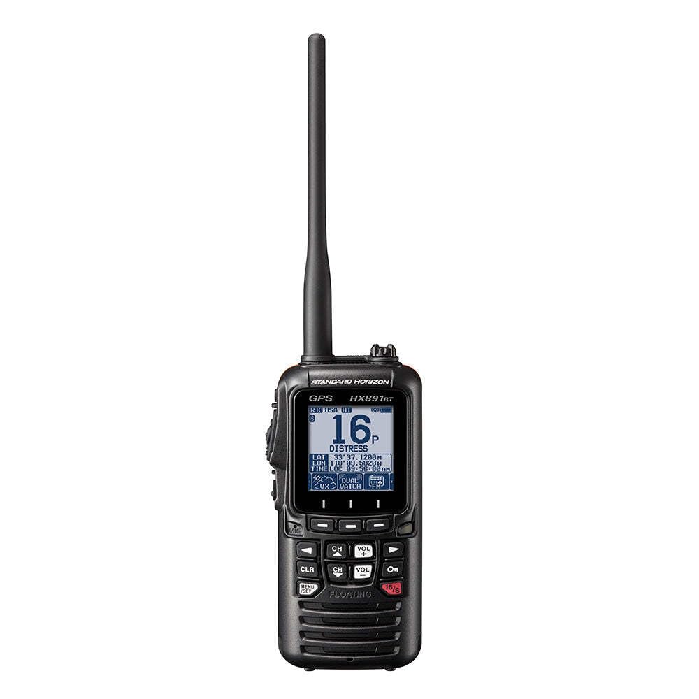 Standard Horizon HX891BTBK with GPS and Bluetooth enables hands-free VHF use at sea.