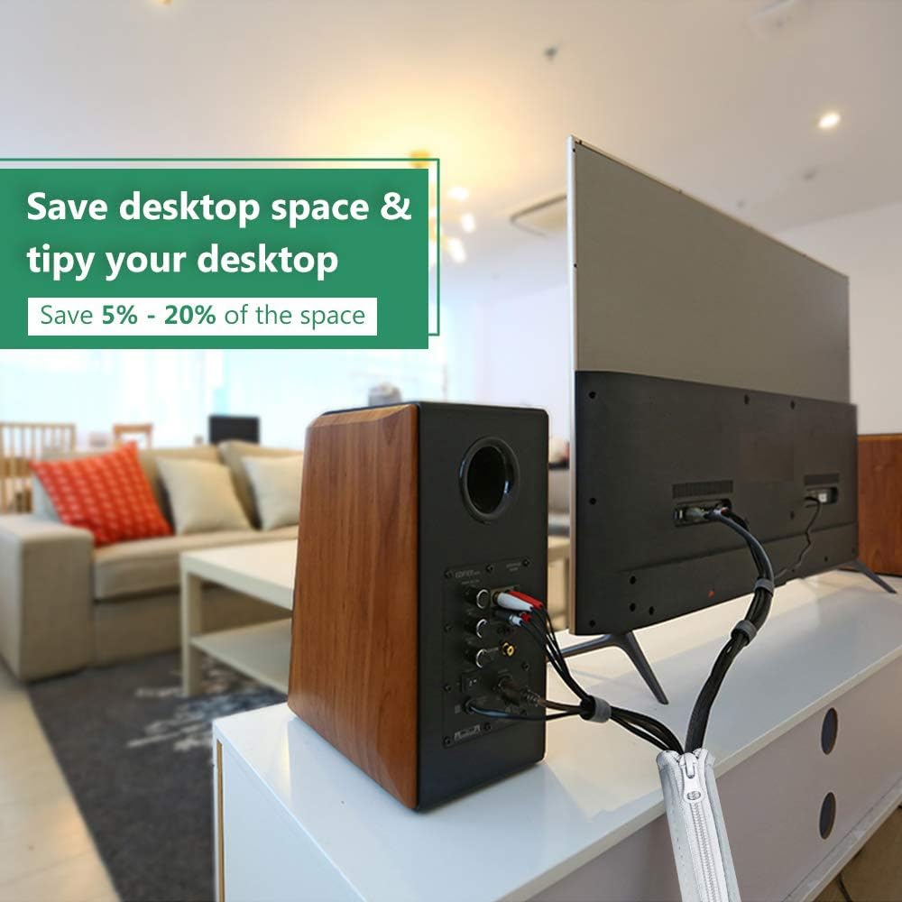 StangH lifestyle desk setup with sleeve concealing computer and charger cords