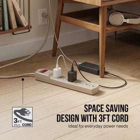 STANLEY side view showing 3 ft 14/3 AWG cord and sturdy plug for durable connection benefit