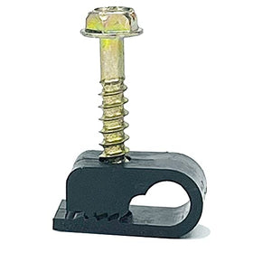 Stanz Flex coaxial cable clip with 1/4 in screw anchors for neat, secure installations.