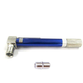 Stanz front view showing blue anodized body and benefits for easy handling