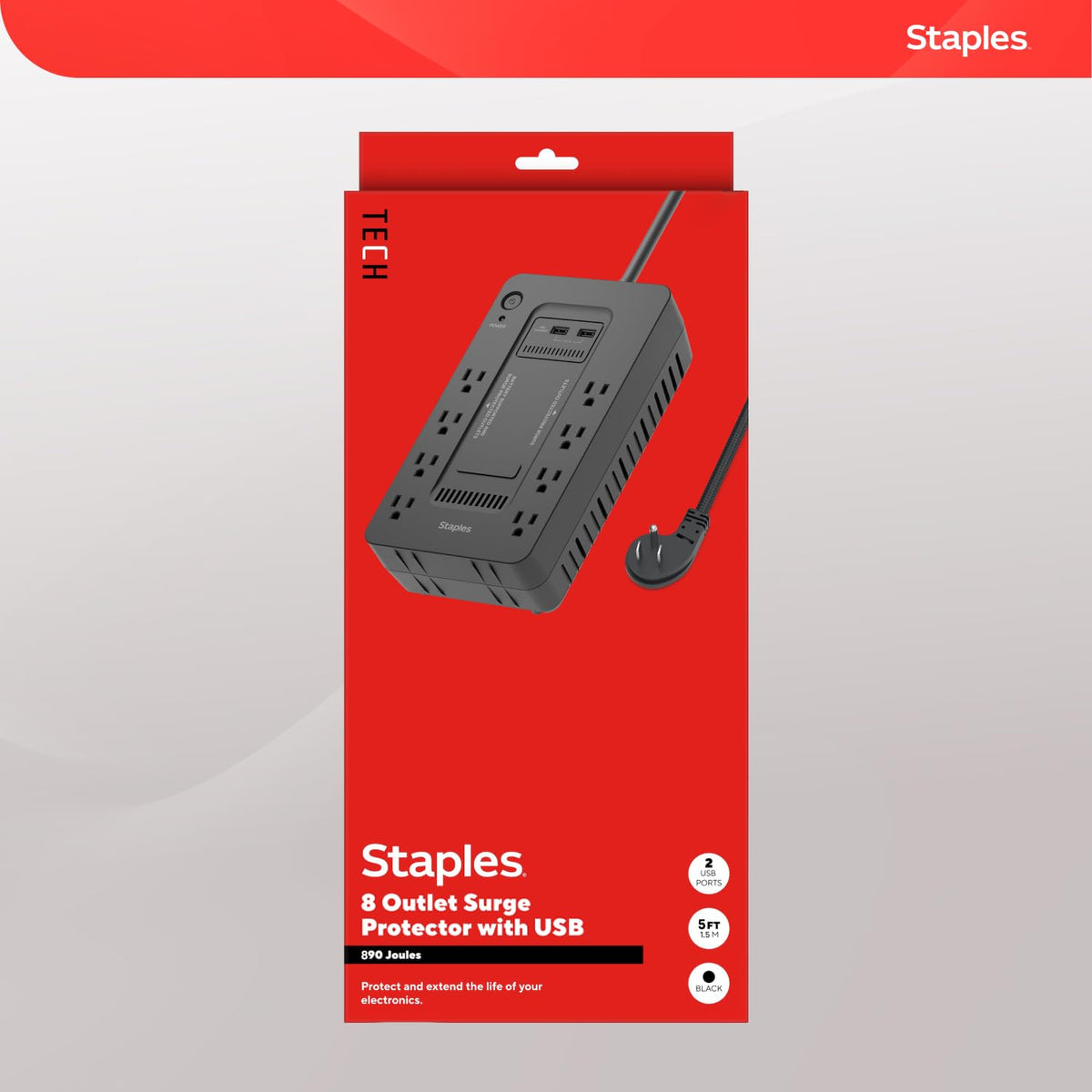 Staples TECH 650VA UPS keeps router and modem online during outages for stable home office connectivity.