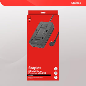 Staples TECH 650VA UPS keeps router and modem online during outages for stable home office connectivity.