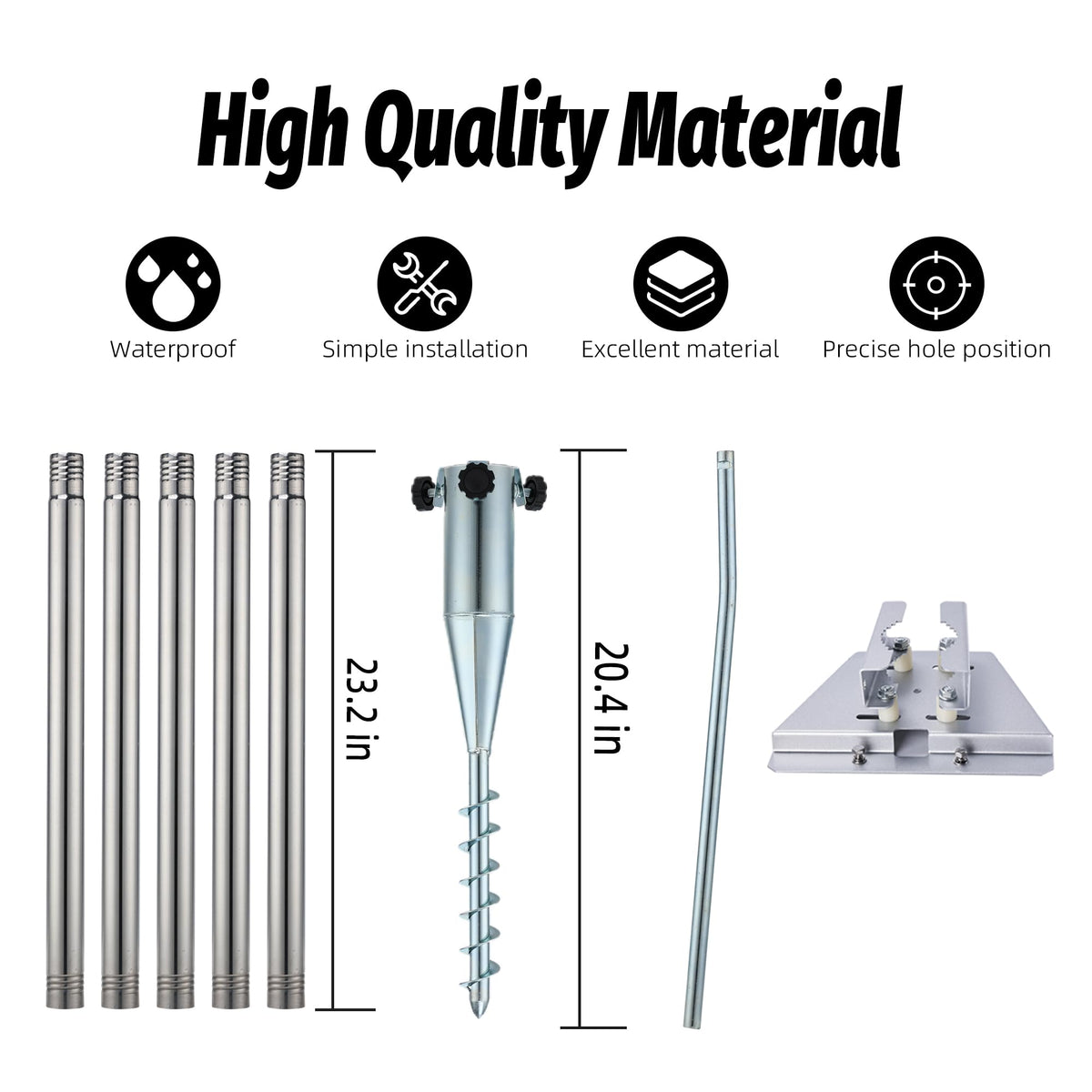 Star Bridge height extension pipes 23.2 inches each support tall, flexible pole placement.