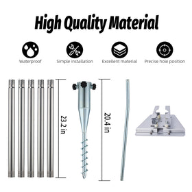 Star Bridge height extension pipes 23.2 inches each support tall, flexible pole placement.