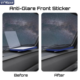 STARGEAR black anti-glare sticker applied lowering dashboard reflections