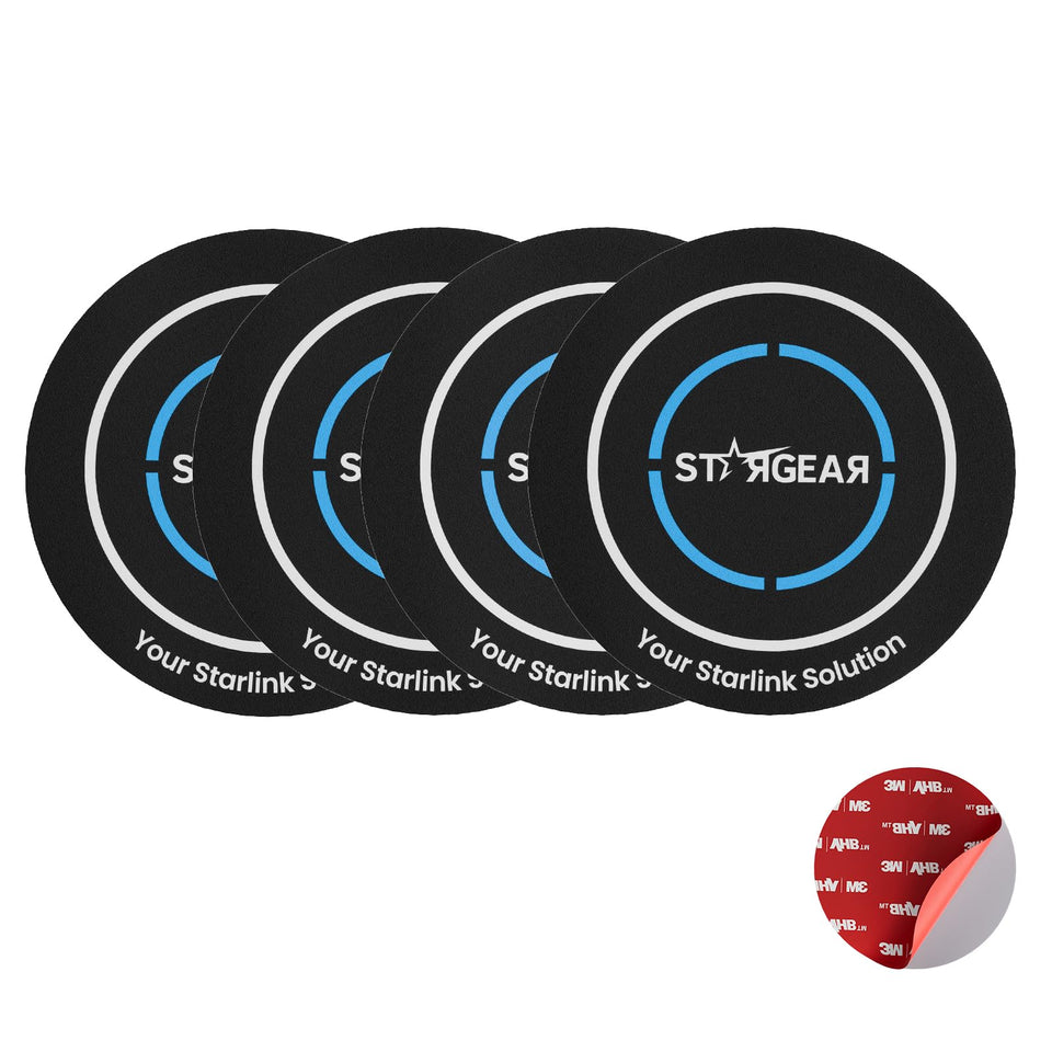 STARGEAR front view of four magnetic plates showing kit contents and benefit of ready-to-use mounts