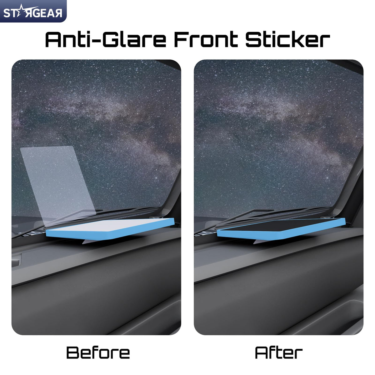 STARGEAR on an RV dashboard demonstrating safer windshield visibility