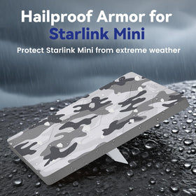 STARGEAR side profile on Starlink Mini dish demonstrating snug fit