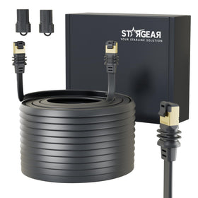 STARGEAR Starlink flat cable passing through window for tidy RV setup