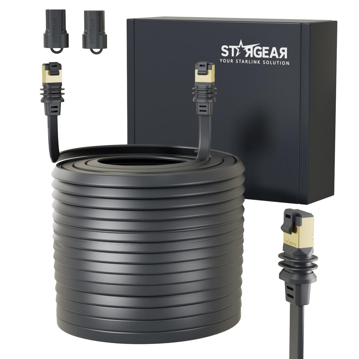 STARGEAR Starlink flat mini gen3 cable pass-through through a window for easy RV setup.
