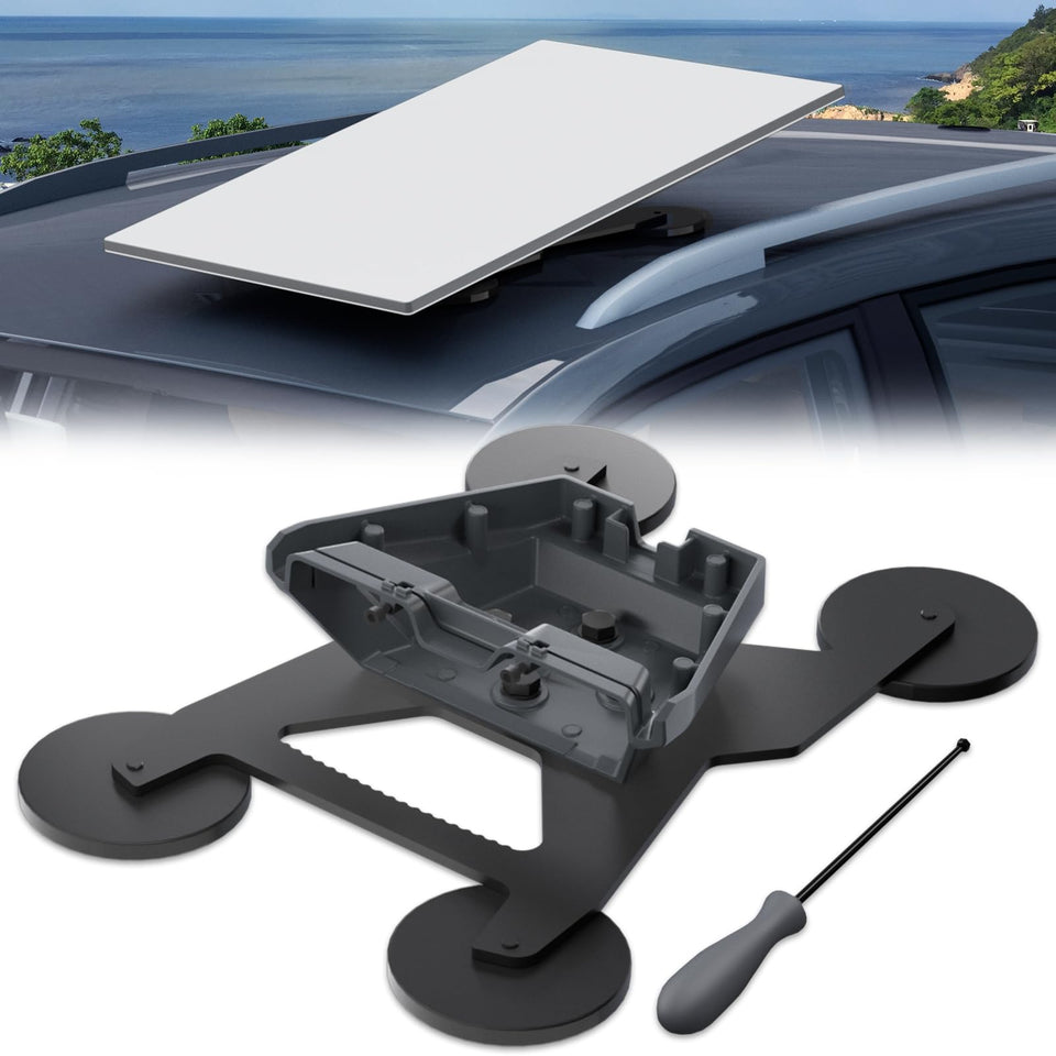 STARGEAR Starlink Gen3 mount with four magnetic 88mm bases for secure steel surface attachment.