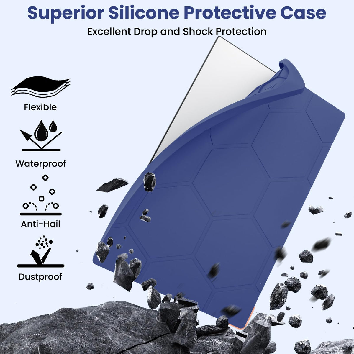 STARGEAR Starlink Gen 3 navy cover top view showing hex pattern for heat dissipation