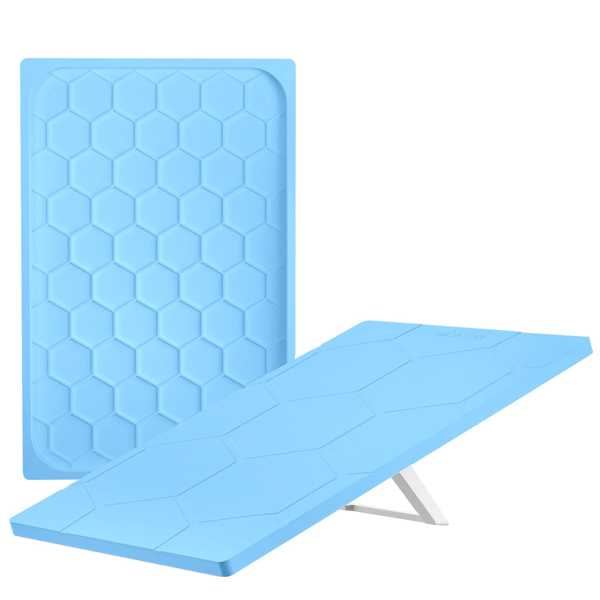 STARGEAR protective case for Starlink Gen 3 in light blue; shields dish from rain and hail.