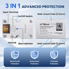 STARGEAR adapter mounted inside an RV offering tidy installation and secure placement