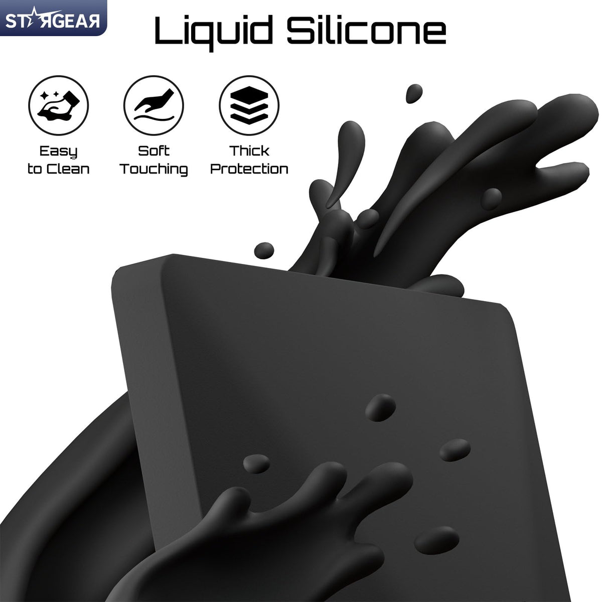 STARGEAR close-up of liquid silicone texture showing soft durable grip