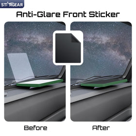 STARGEAR dash placement showing reduced windshield glare for safer driving