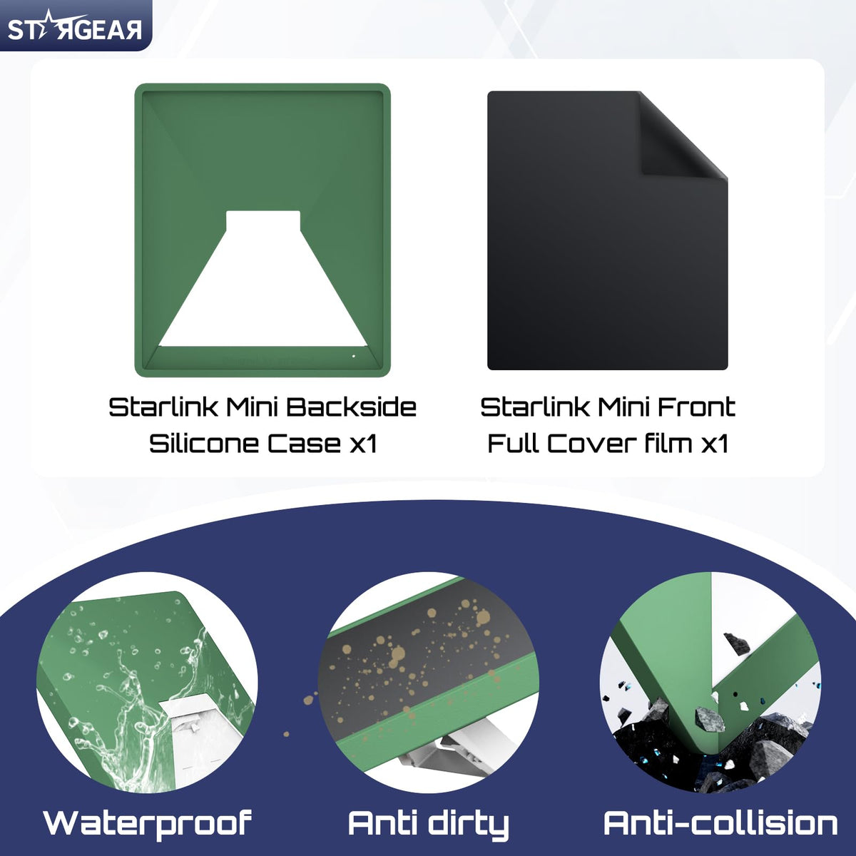 STARGEAR case repelling dirt and water for easy cleaning and durability